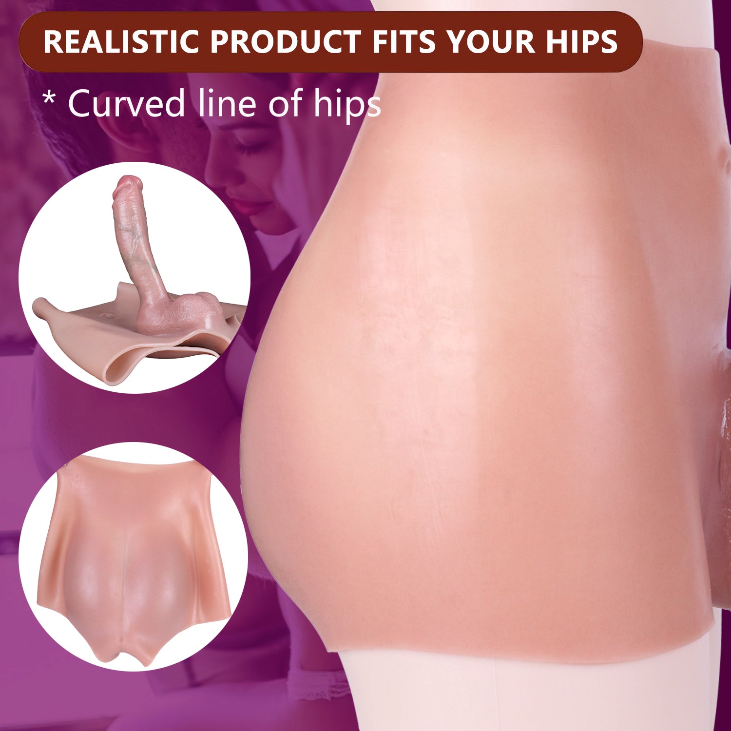 9 Inch Realistic Textured Penis panties Hollow Dildo