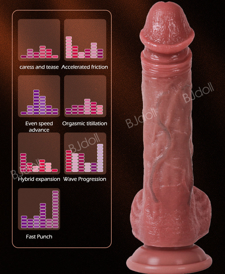 9 Inch Automatic Suction Cup Vibrating Thrusting Dildo