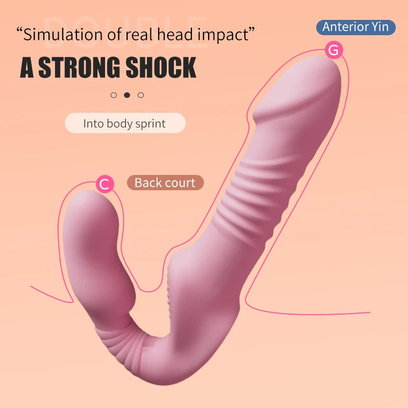 Remote Control Thrusting Strapless Dildo