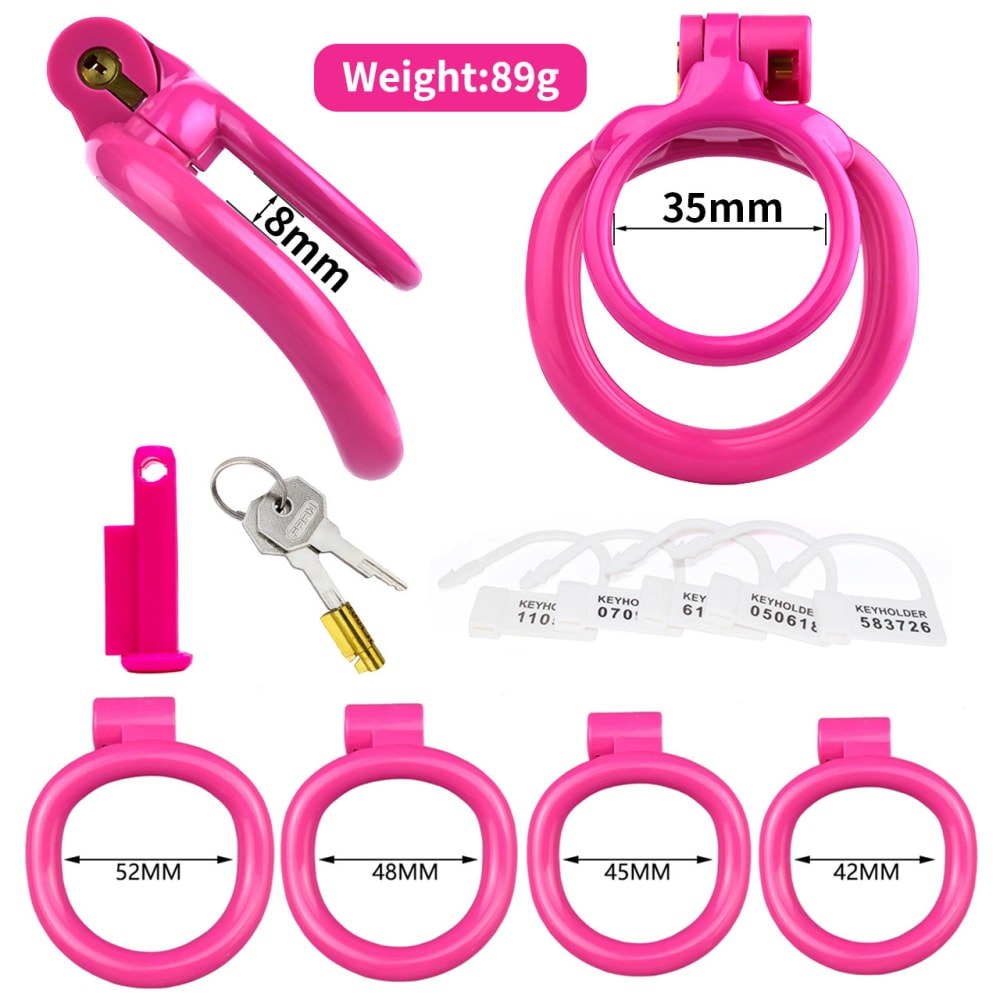 Pink Resin Male Chastity Cage