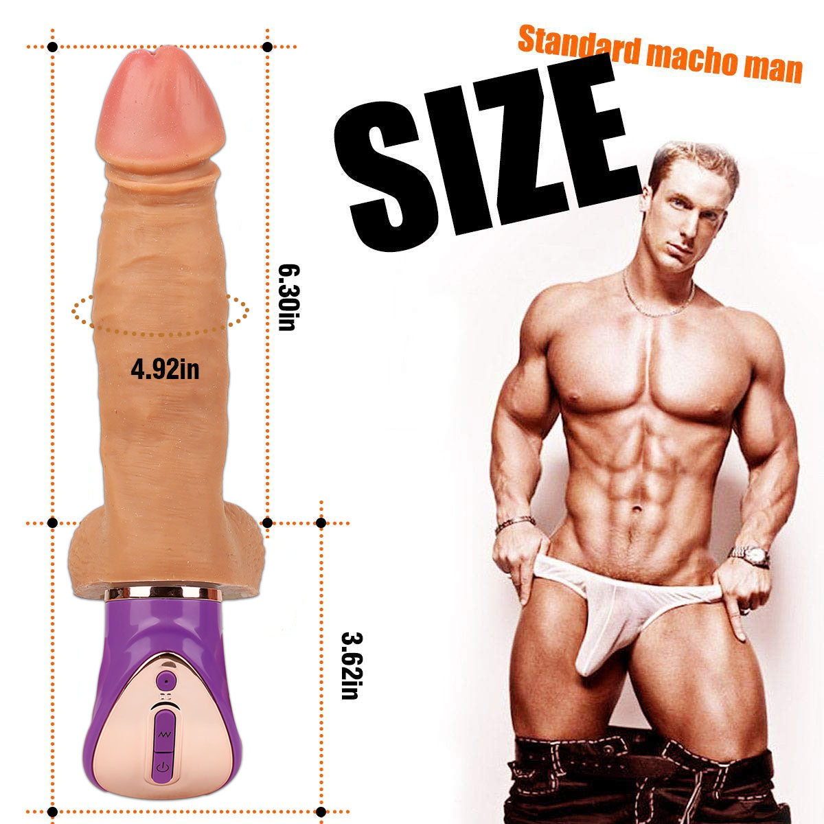 Multifunctional Intelligent Heated Thrusting Vibrating Dildo