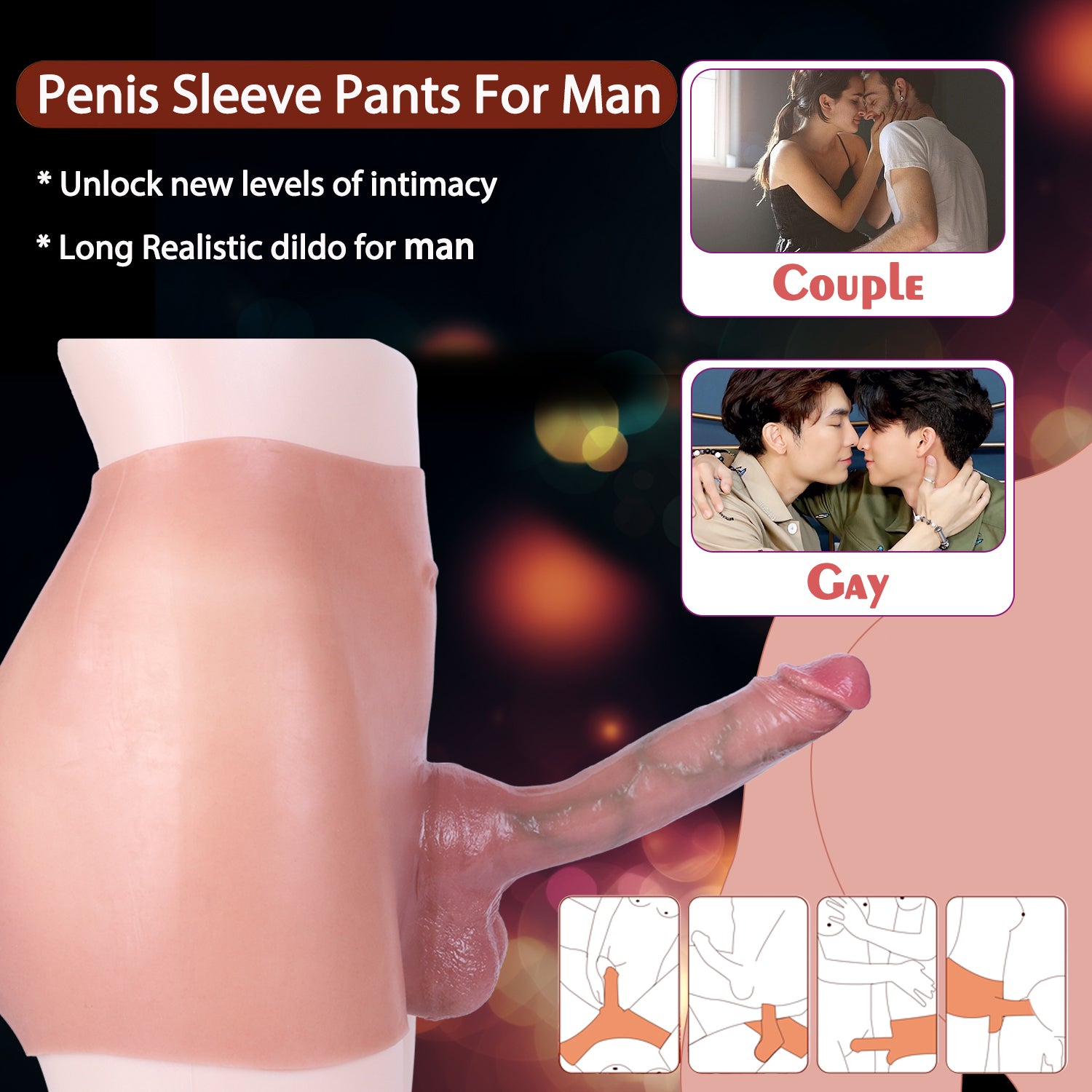 Wearable 9.4 Inch Realistic Penis Sleeve Dildo panties