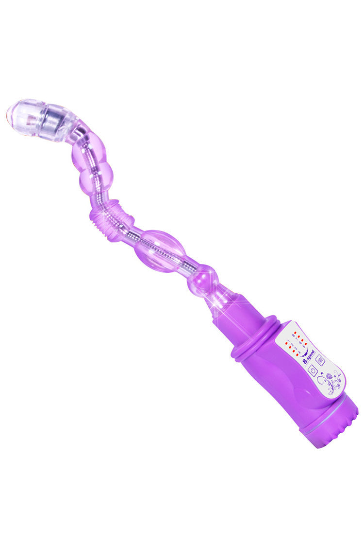 Pink Flexible Waterproof Beaded Anal Vibrator