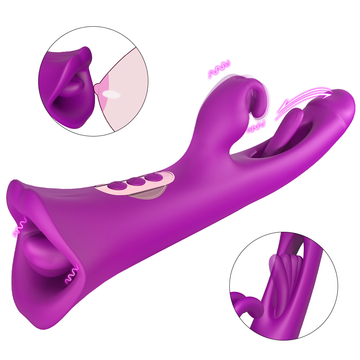 Purple Double Head Stimulating Rabbit Vibrator