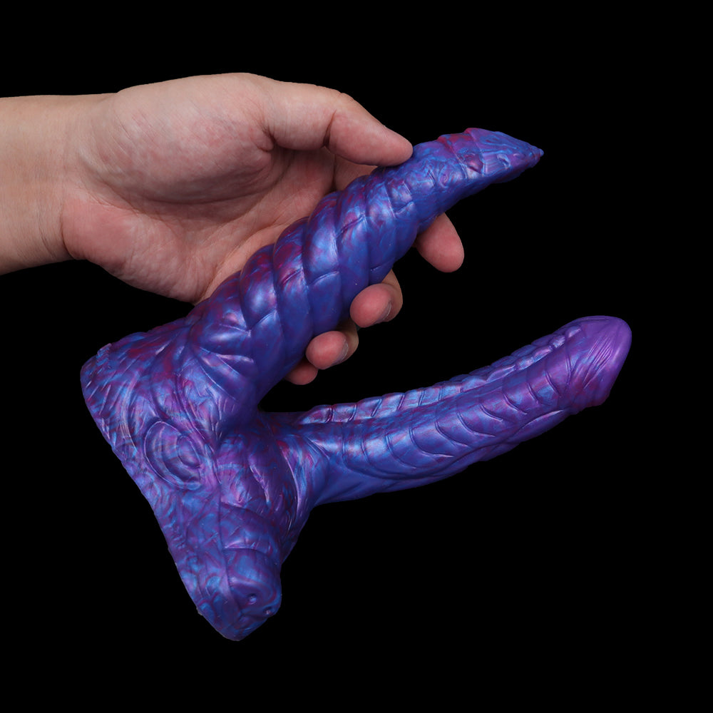 Mixed Blue Monster Double Penetration Dildo