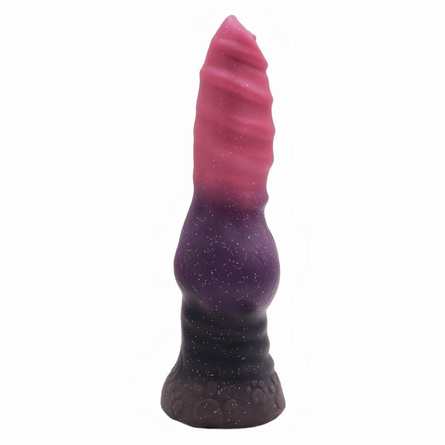 10 Inch Dog Ribbed Dildo for Women