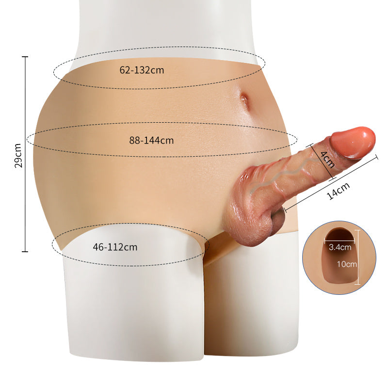 5 Inch Realistic Penis Sleeve Hollow Dildo panties