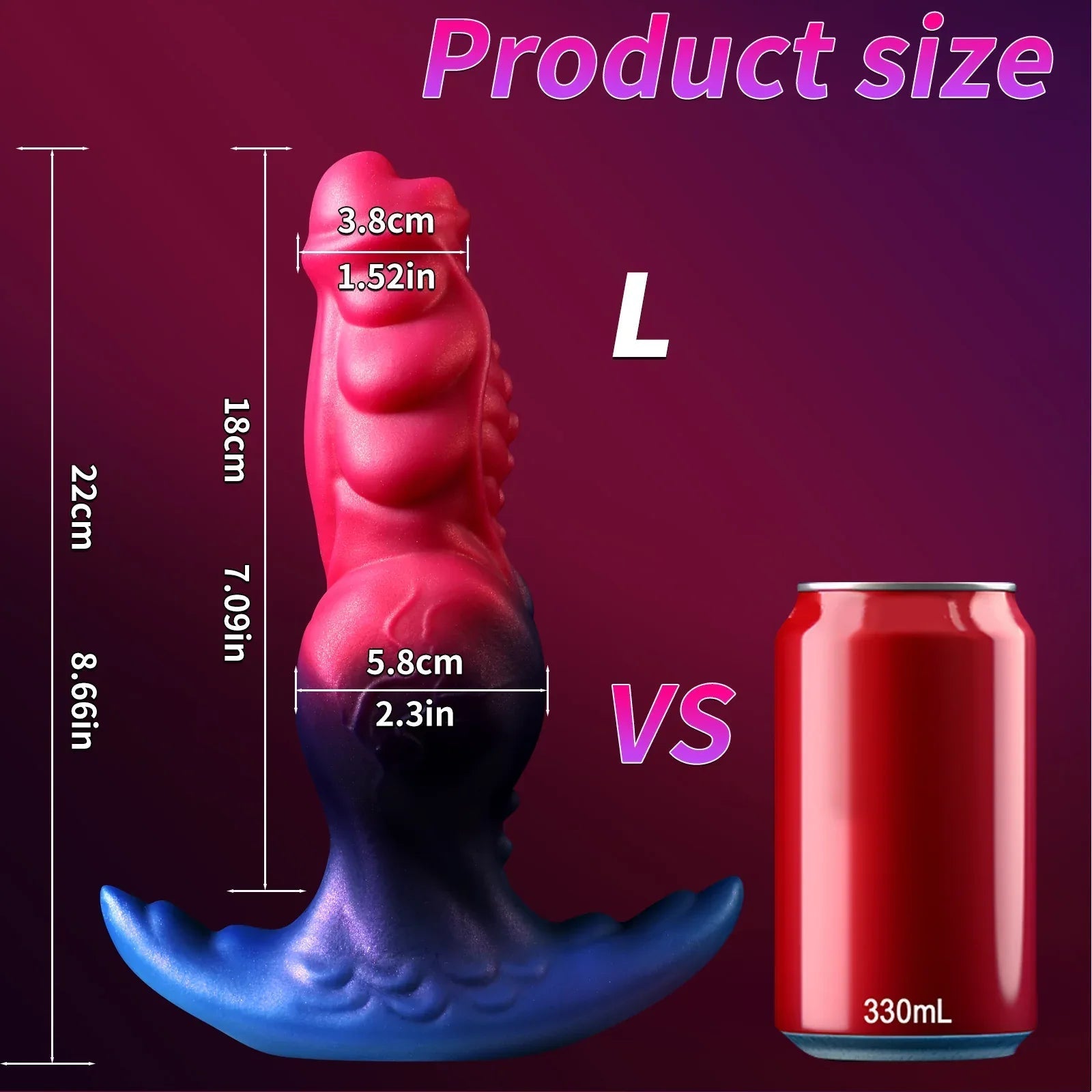 8 Inch Red Fantasy Anal Plug Knotted Dildo - DOG KNOT LUXE