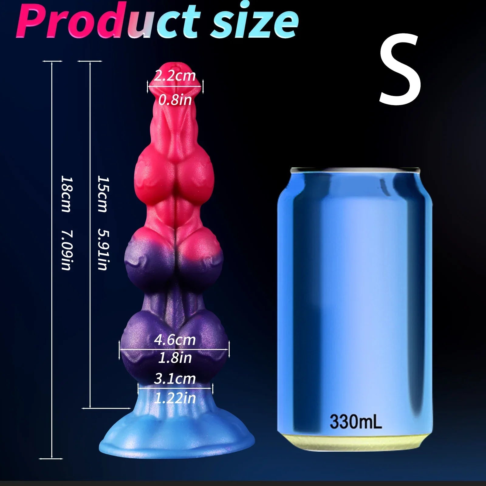 11 Inch Fantasy Multi Knot Dog Dildo - DOG KNOT LUXE