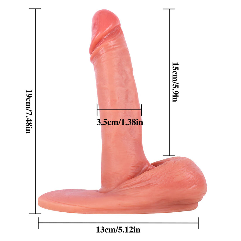 Slim Pink Flesh Suction Cup Realistic Dildo