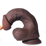 Laden Sie das Bild in den Galerie-Viewer, 7 Inch Black Brown Curved Realistic Dildo