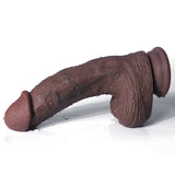 Laden Sie das Bild in den Galerie-Viewer, 7 Inch Black Brown Curved Realistic Dildo