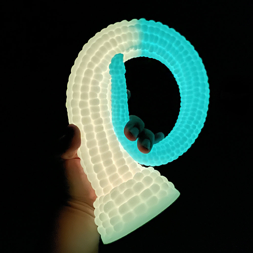Glow in the Dark Silicone Corn Long Butt Plug