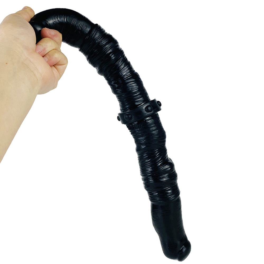 Black Silicone Lesbian Double Head Dildo