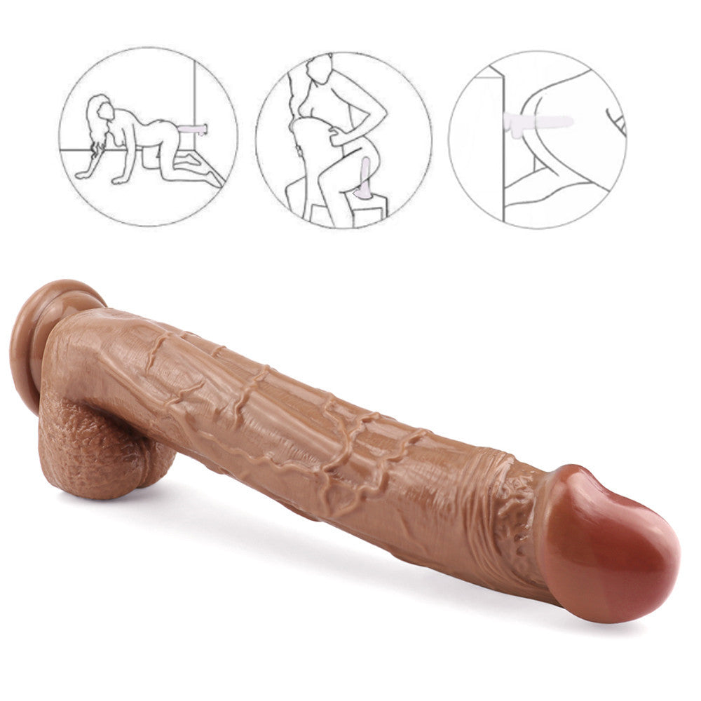 12 inch big head brown dildo