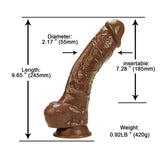 Load image into Gallery viewer, 10 Inch Brown Realistic Penis Suction Cup