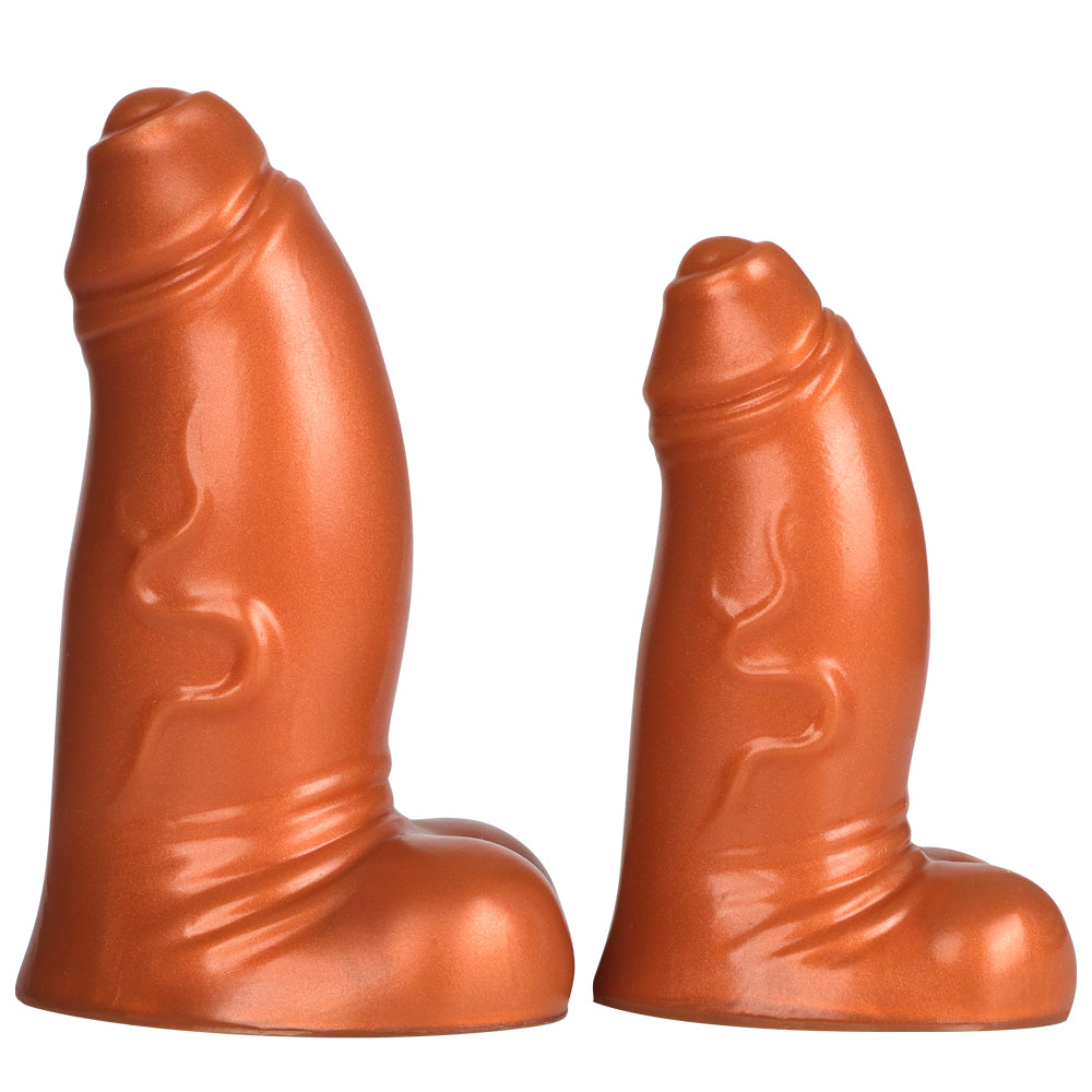 5 Inch Brown Uncircumcised Dildo with Balls