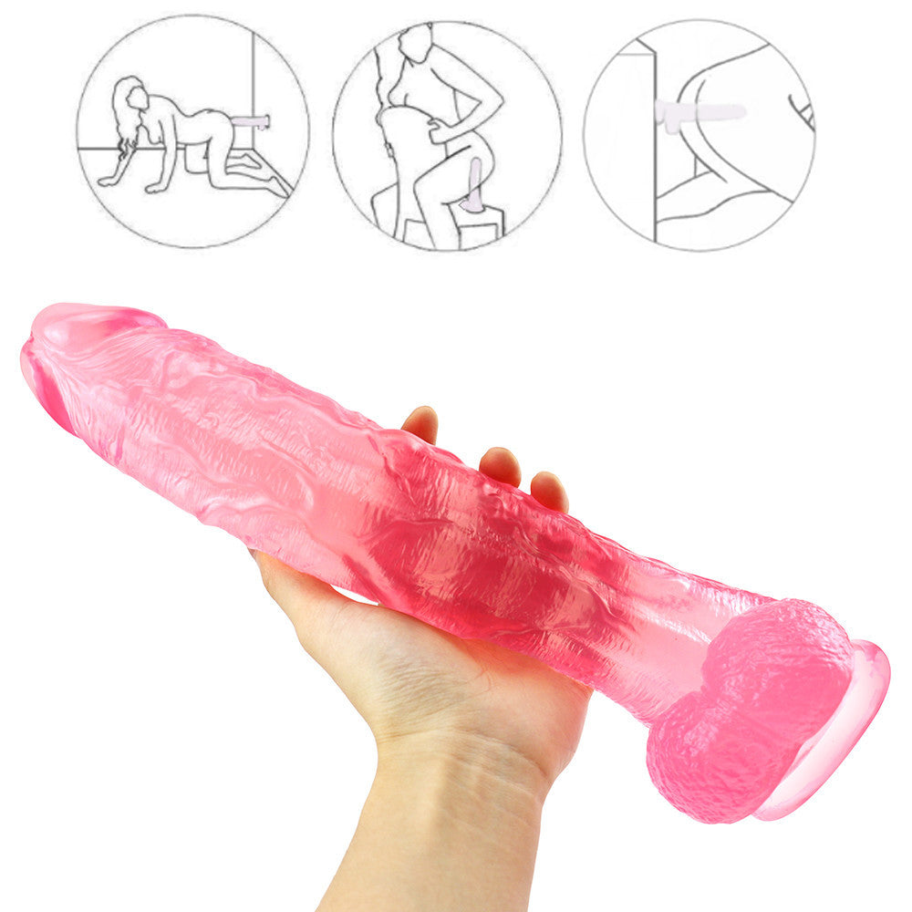 10 inch crooked mouth pink dildo