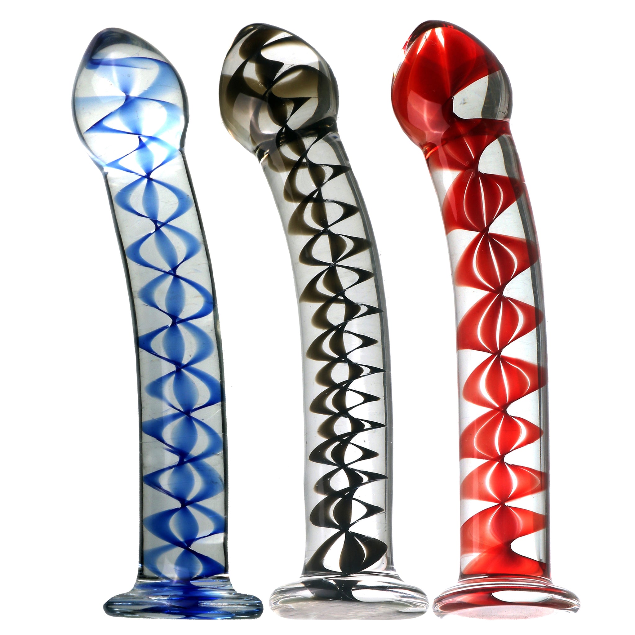 Smooth Cool Glass Dildo With Internal Pattern