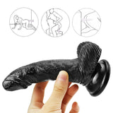 Load image into Gallery viewer, Black curved dildo