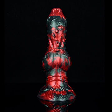 Red Black Textured Alien Knot Dildo