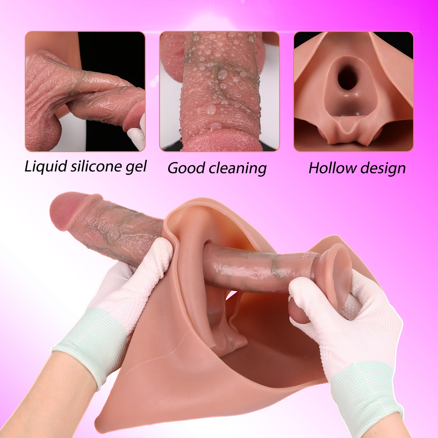 5 Inch Wearable Realistic Penis Sleeve Hollow Dildo