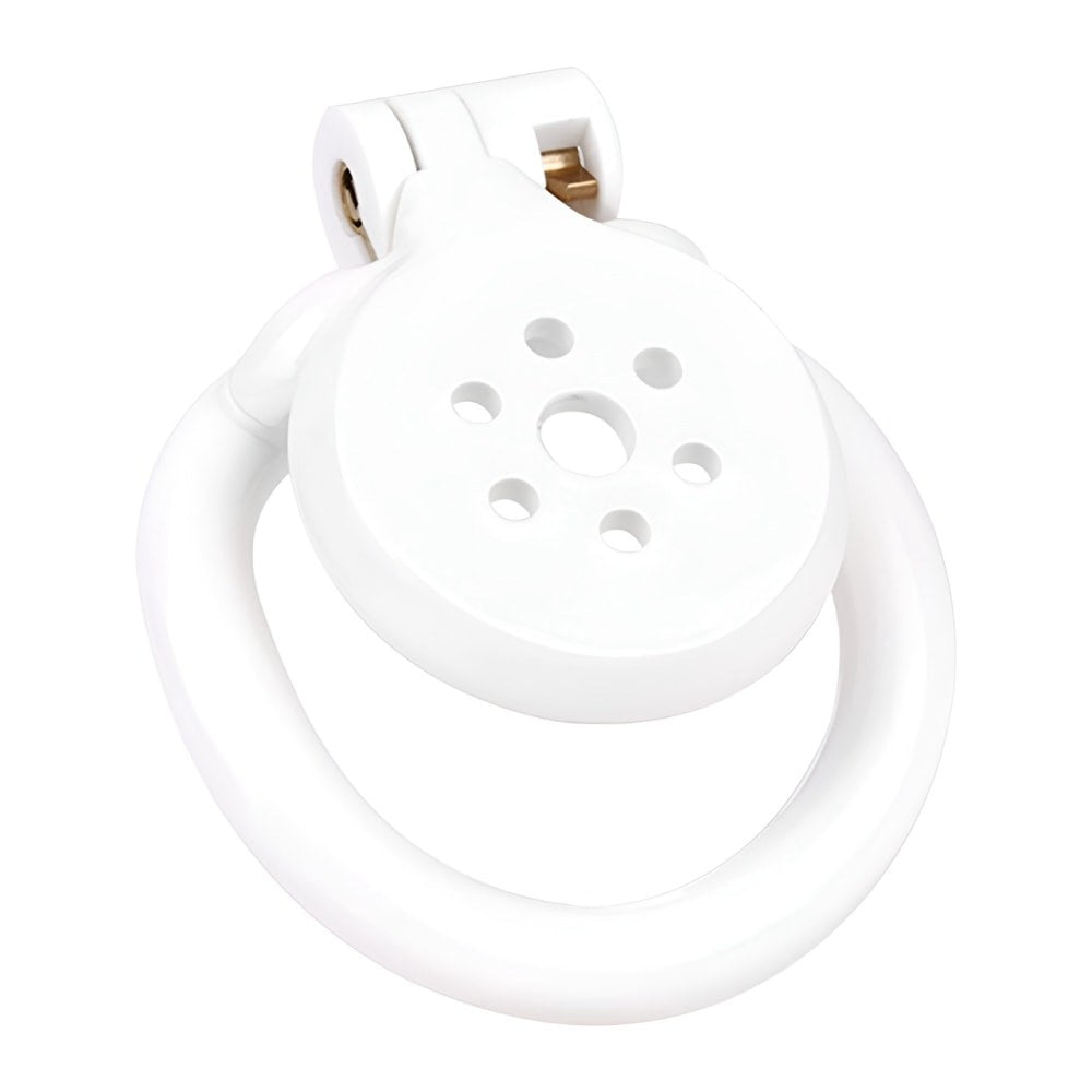 White Resin Male Flat Chastity Cage