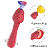 Load image into Gallery viewer, Rose Dildo Clit Sucker Magic Wand Vibrating Massager