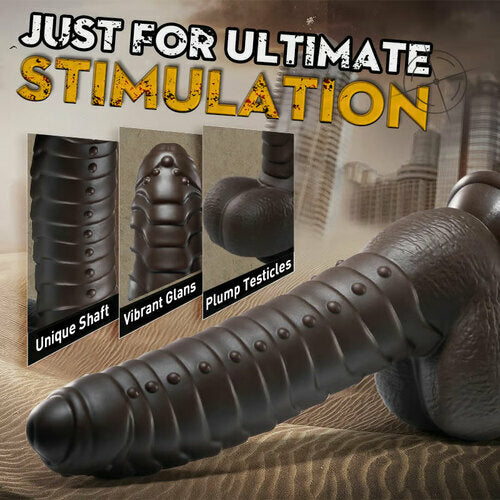 8.7 Inch Black Remote Control Vibrating Thrusting Dildo