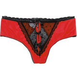 Load image into Gallery viewer, satin crotchless panties red plus size women