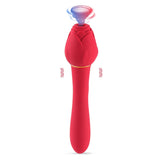 Load image into Gallery viewer, Rose Dildo Clit Sucker Magic Wand Vibrating Massager