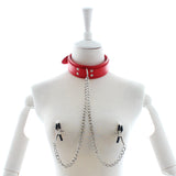 Load image into Gallery viewer, Leather Collar with Nipple Clamps