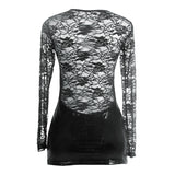 Laden Sie das Bild in den Galerie-Viewer, Plus Size Long Sleeve Lace Faux Leather Bodycon Dress