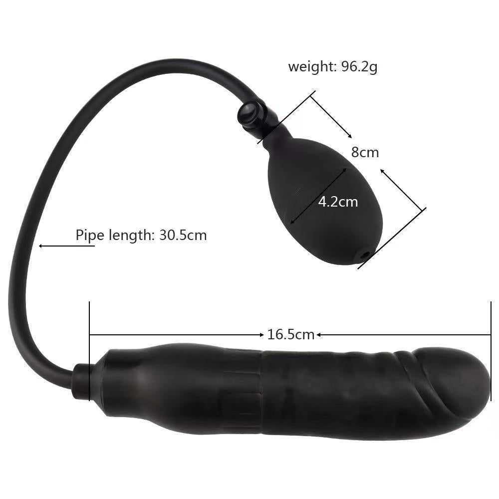 Black Silicone Butt Plug Inflatable Dildo