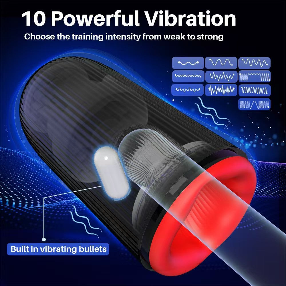 Black Tornado Rotating Vibrating Male Masturbator