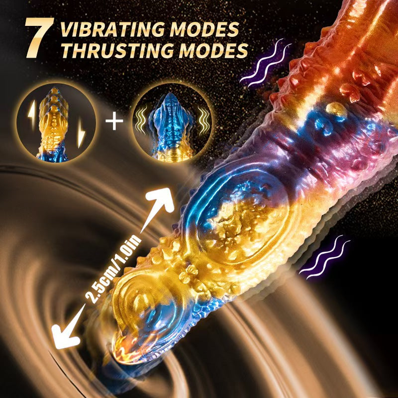 Vibrating Remote Control Colorful Phoenix Monster Dildo