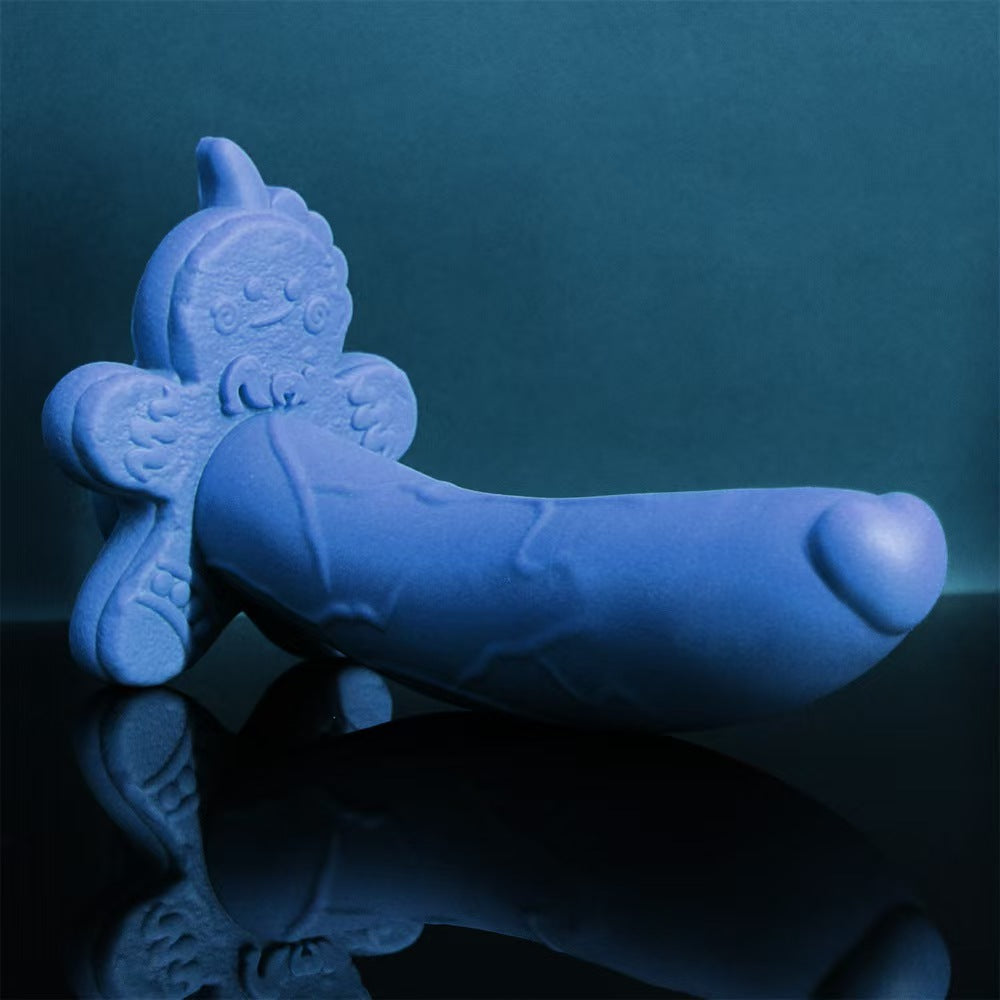 7 Inch Blue Cute Gingerbread Man Dildo