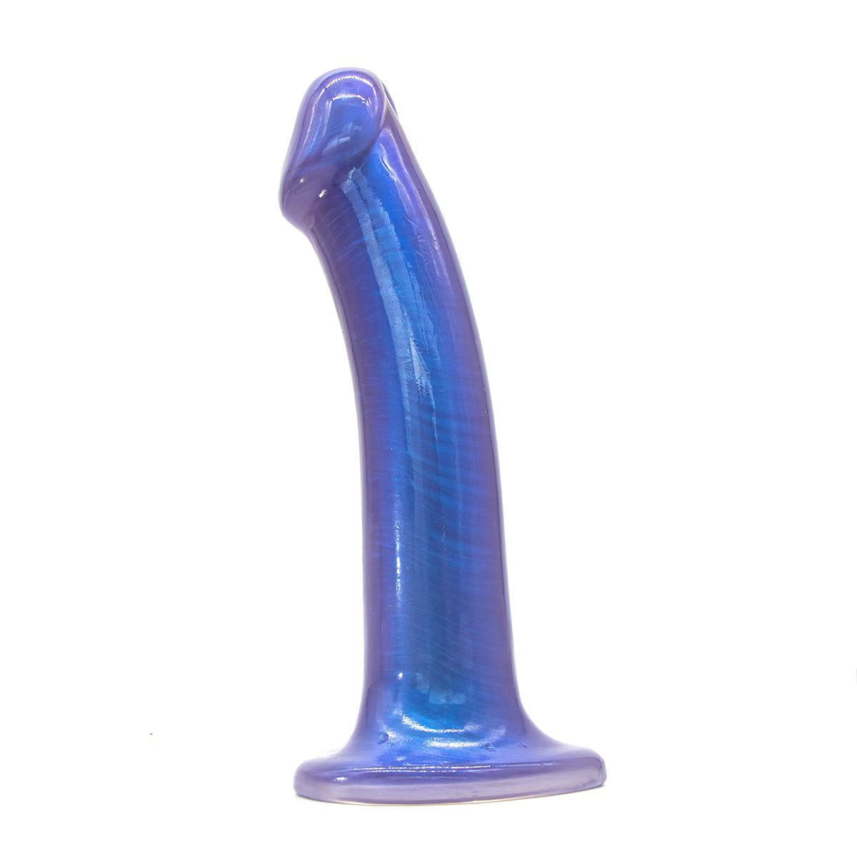 Smooth Dildo 7 Inch Blue Silicone Suction Cup