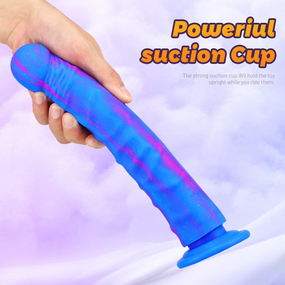 9 Inch Blue Silicone Suction Cup Dildo