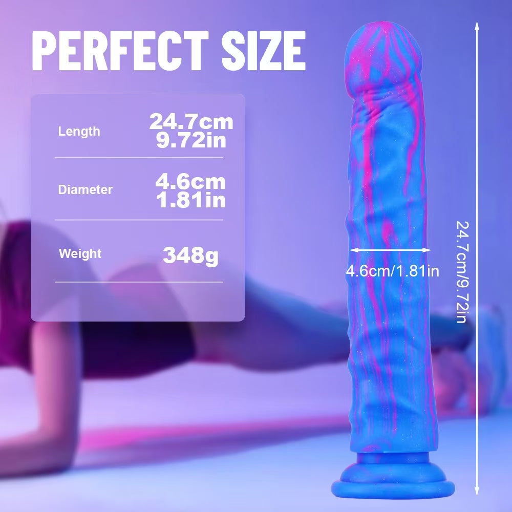 9 Inch Blue Silicone Suction Cup Dildo