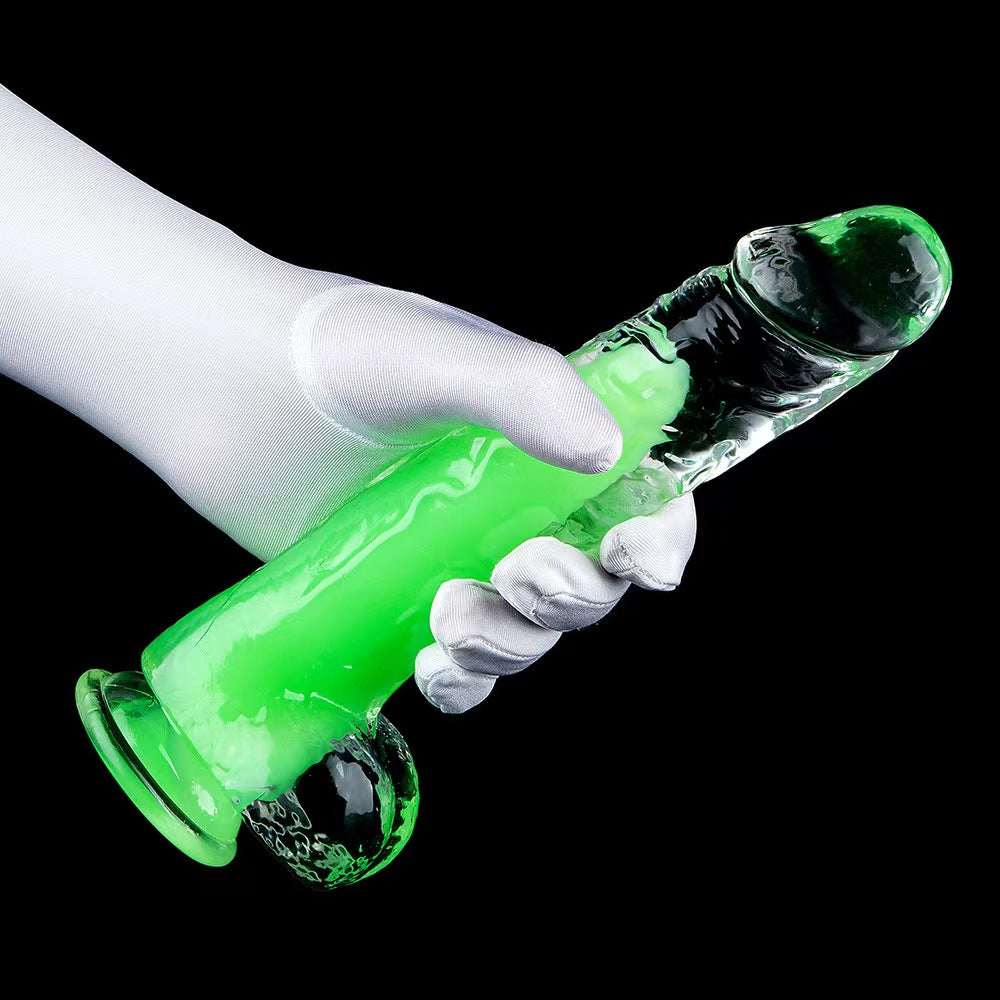 Two Color Jelly Green Sandwich Dildo