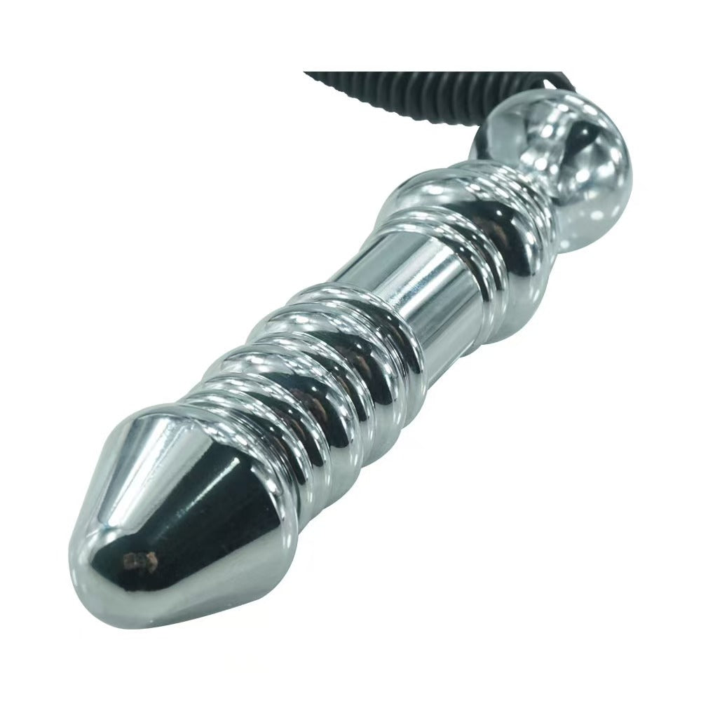 Aluminum Alloy Electric Shock Threaded Metal Dildo