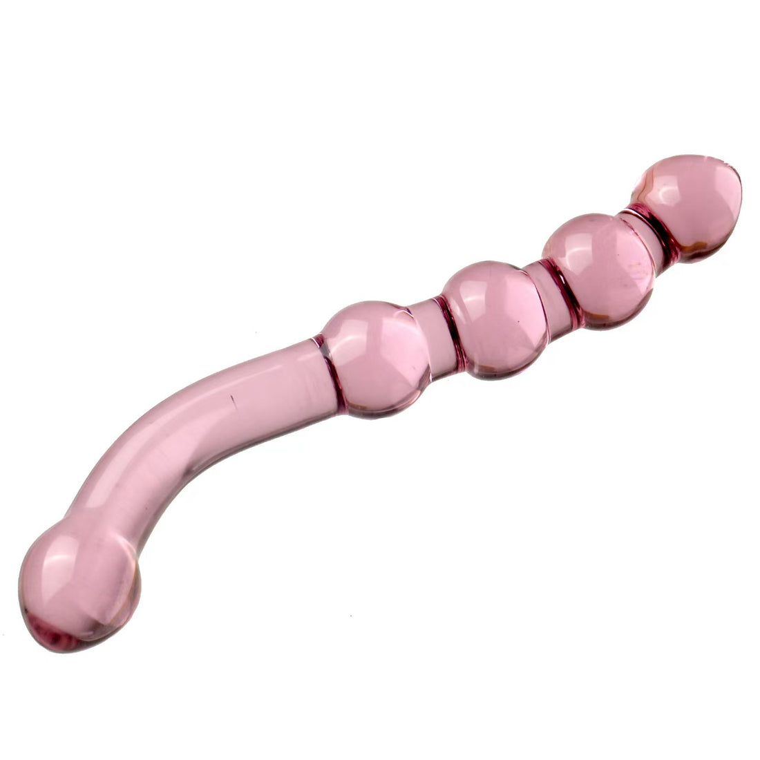 Pink Beads G-spot Stimulator Glass Dildo