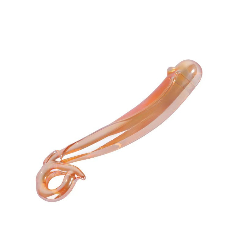 Golden Dolphin Shower Sex Toy Glass Dildo