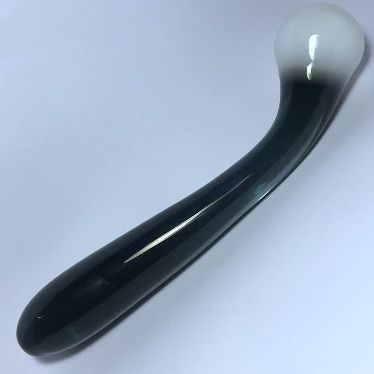 Black White Elegant Double Glass Dildo