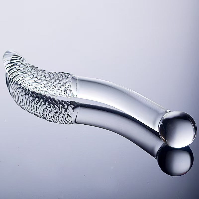 Smooth Threaded Double Head Glass Dildo