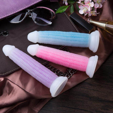 8-Inch Textured Silicone Jelly Corn Dildo
