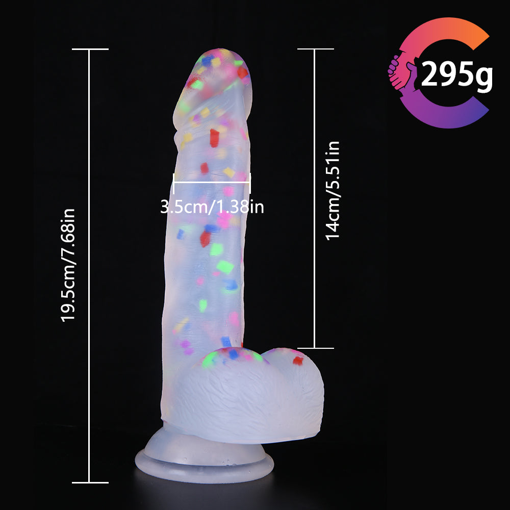 Strap On Jelly 7.68 inch Confetti Dildos