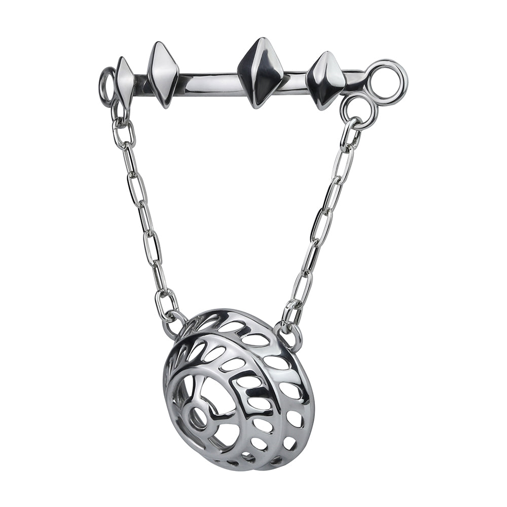 Metal Male Flat Chastity Cage With Belt