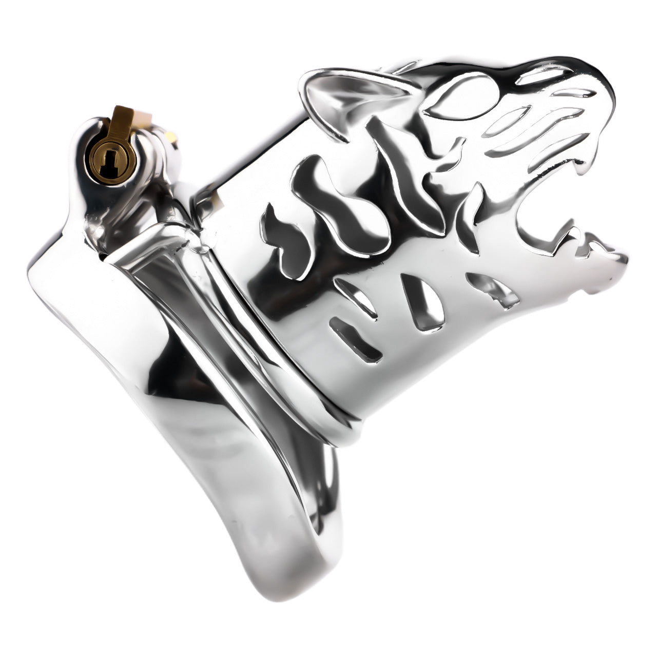 Tiger Head Stainless Steel Male Cock Cage